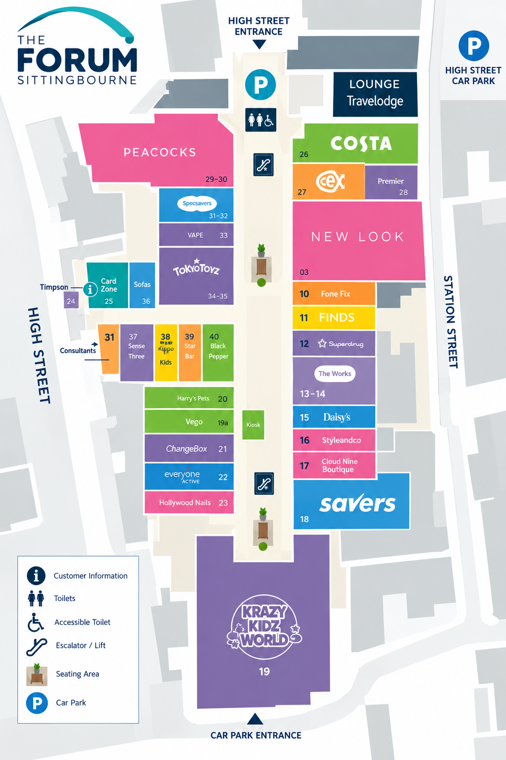 Ground Floor Layout (The Forum Sittingbourne Directory Map)